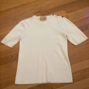 EUC J. Crew Short Sleeve Cream Sweater M